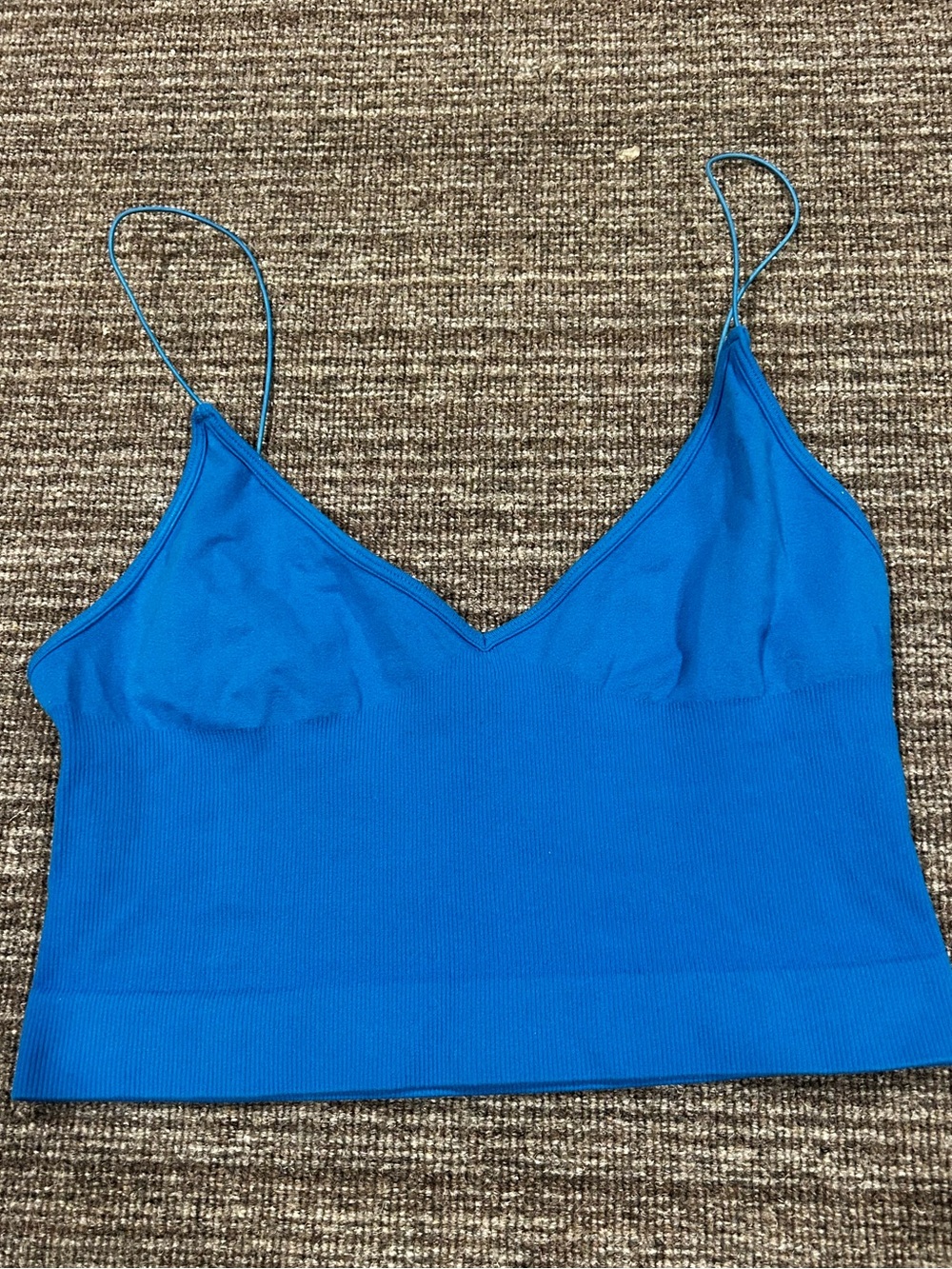 Free people intimately Blue V-Neck Spaghetti Strap crop tank